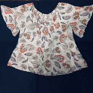 Women’s blouse floral spring summer white 14W XL